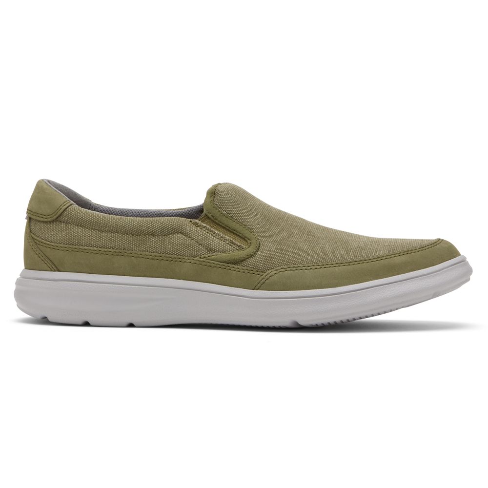 Rockport Men's Beckwith Slip-On Sneakers - Olive - USA (5071JBZKH)